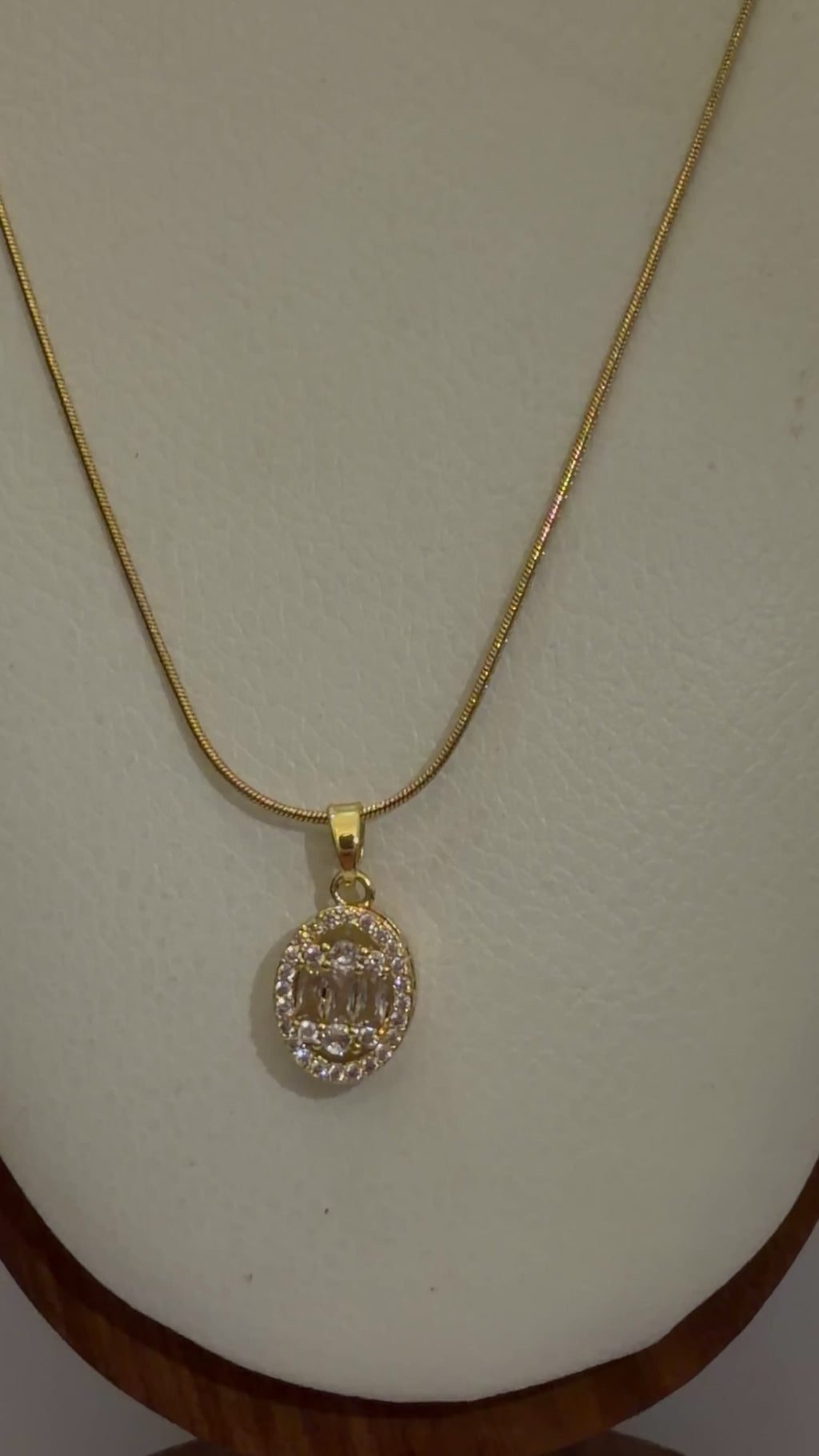 Oval Halo Pendant - view 2