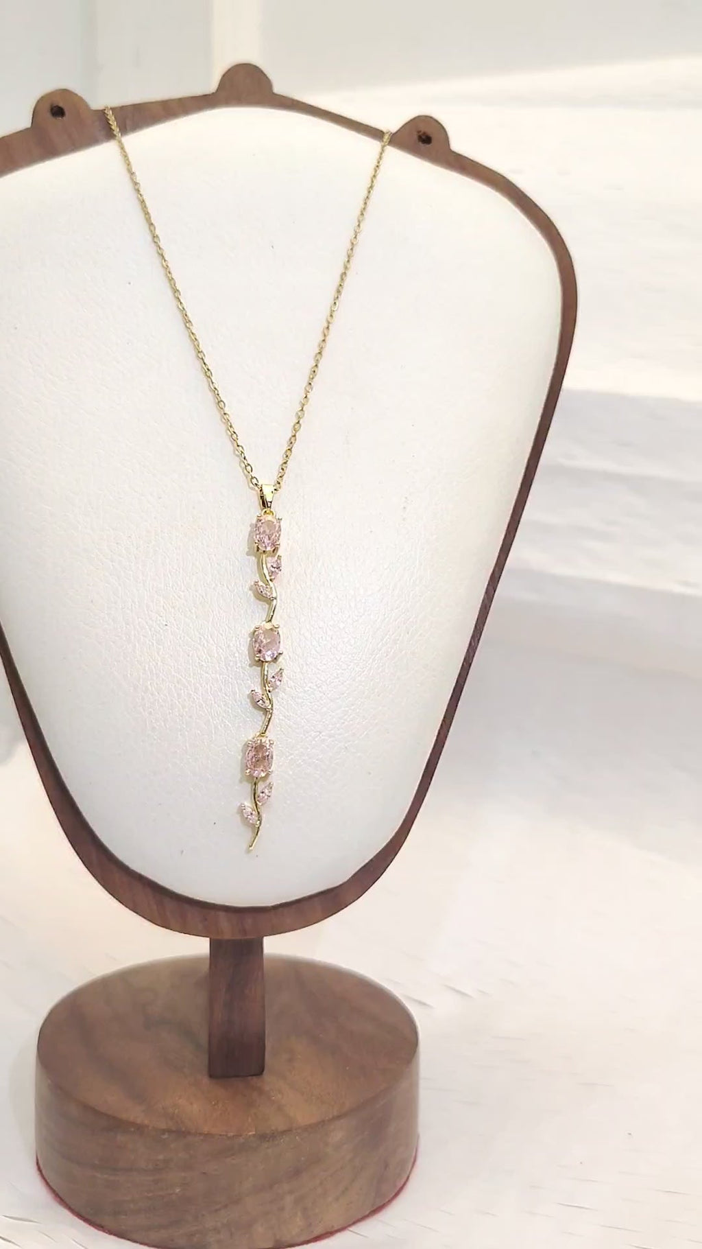 Pink Whimsical Tulip Necklace - view 2