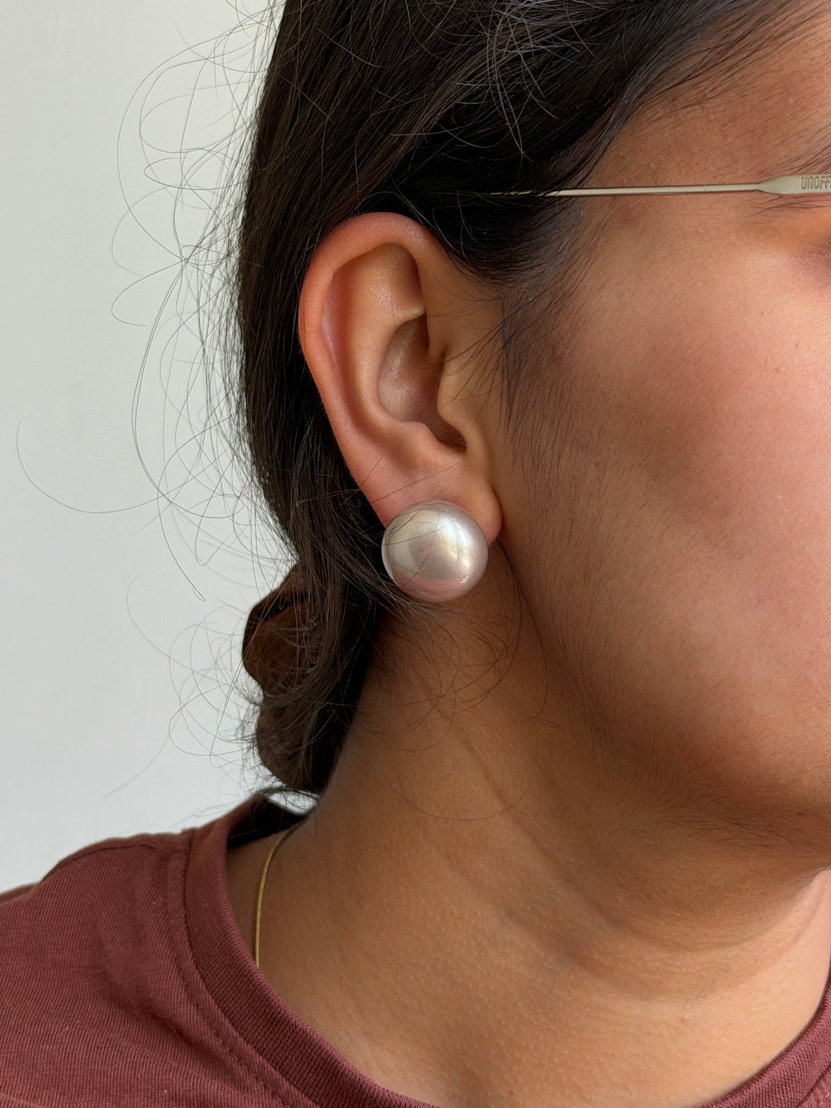 Opal White Pearl Earrings - view 2