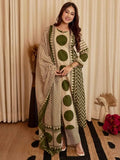 Dhurandr Viscose Printed Kurta Pant Dupatta Suit Set - Green - 3XL - VELZARA