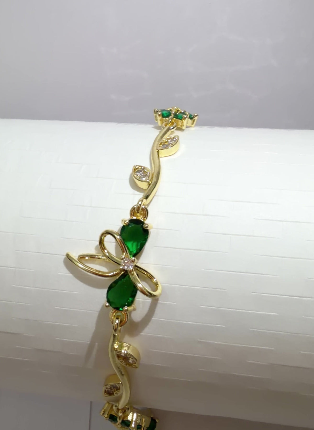 Emerald Bow Whimsical Bracelet - view 2