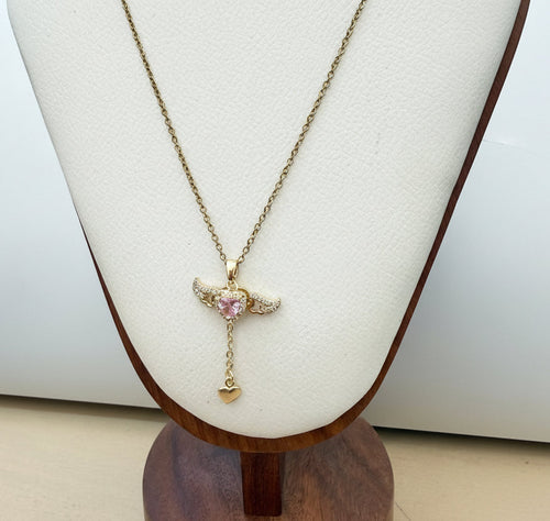 Angel Heart Gold Tone Necklace - view 2