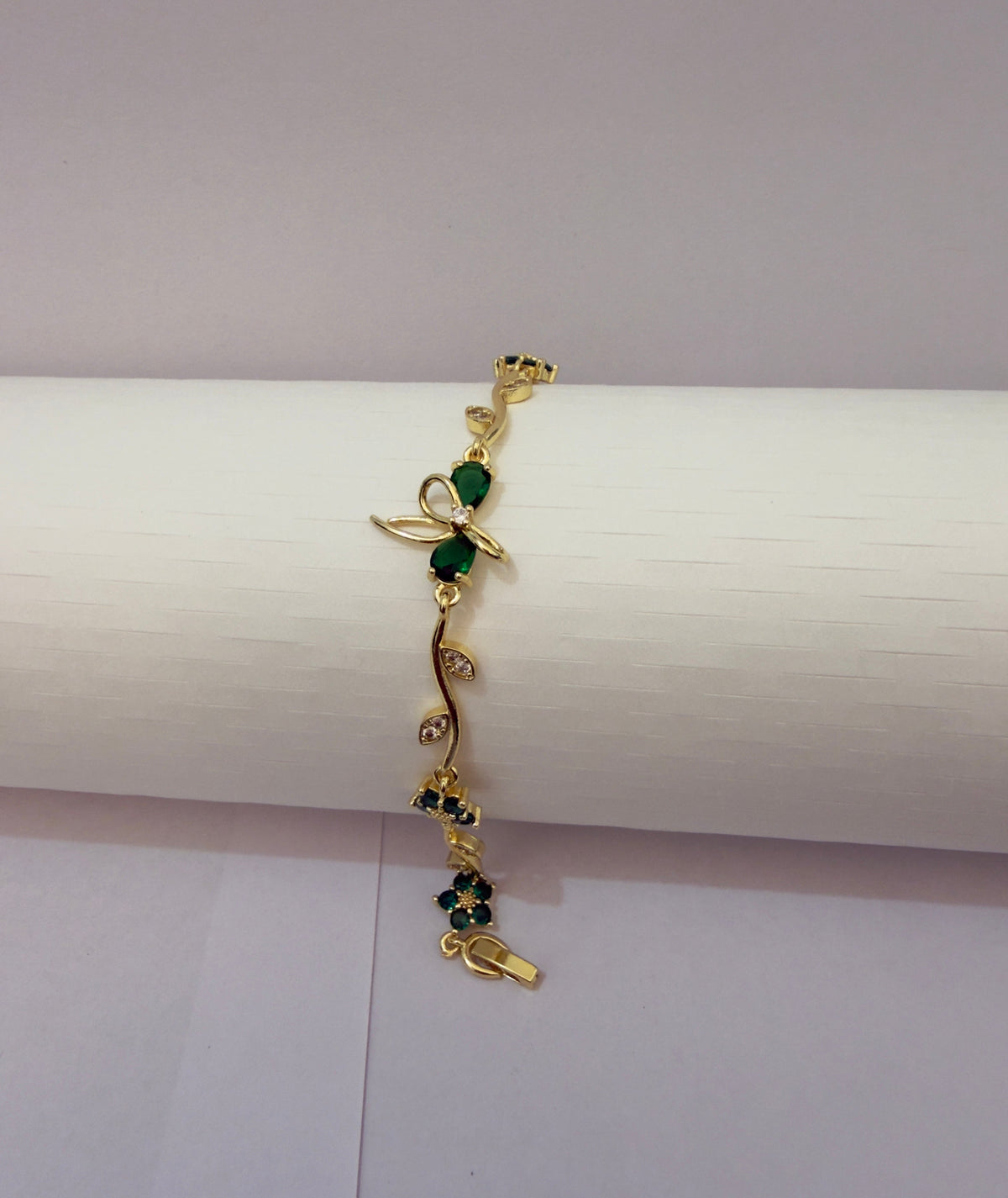 Emerald Bow Whimsical Bracelet