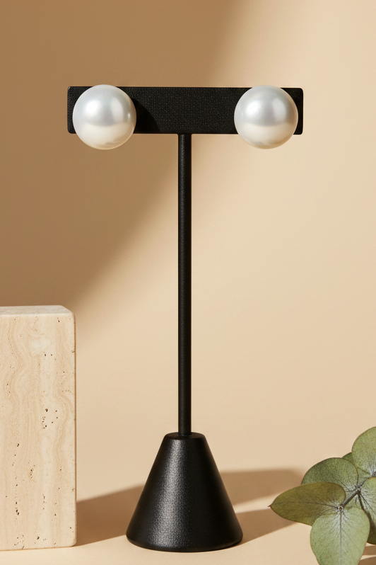 Cream Pearl Earrings - view 2