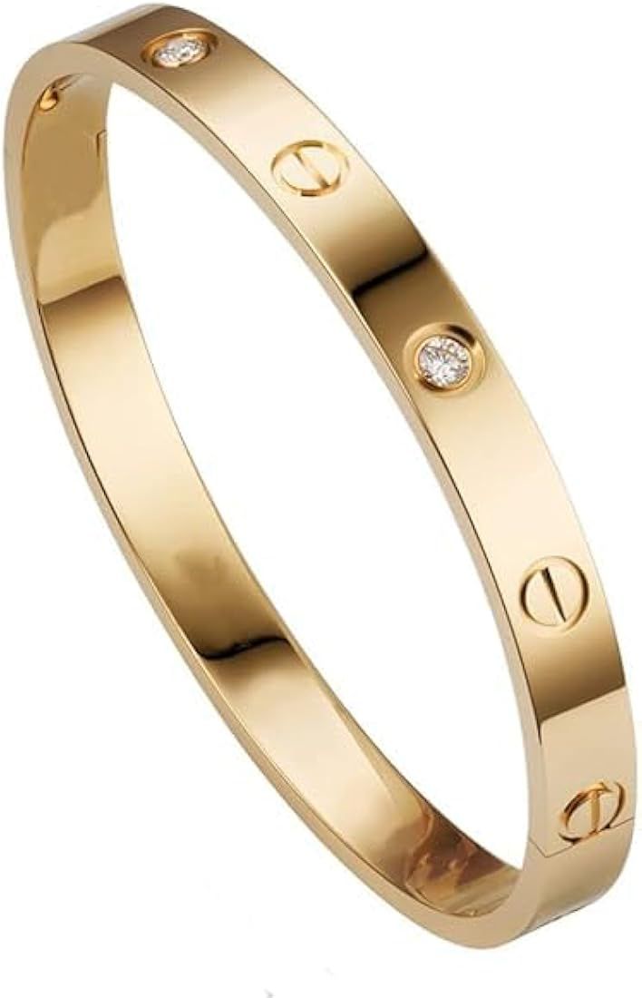 Stainless Steel Cubic Zirconia Zircon Gold Plated Bracelet