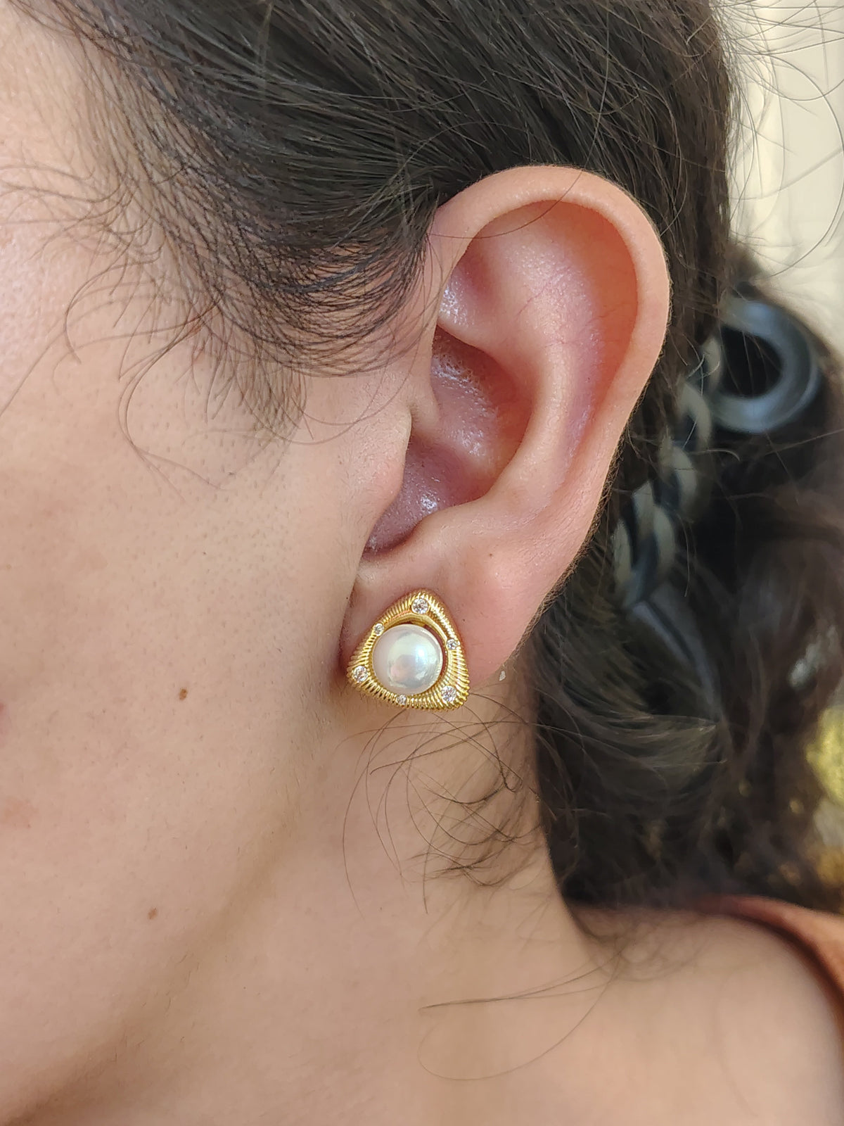 Pyramid Luster Earrings - view 2