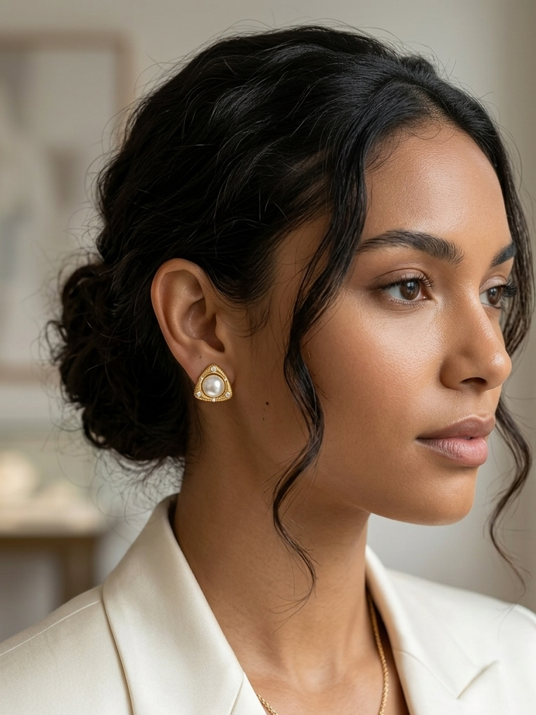 Pyramid Luster Earrings