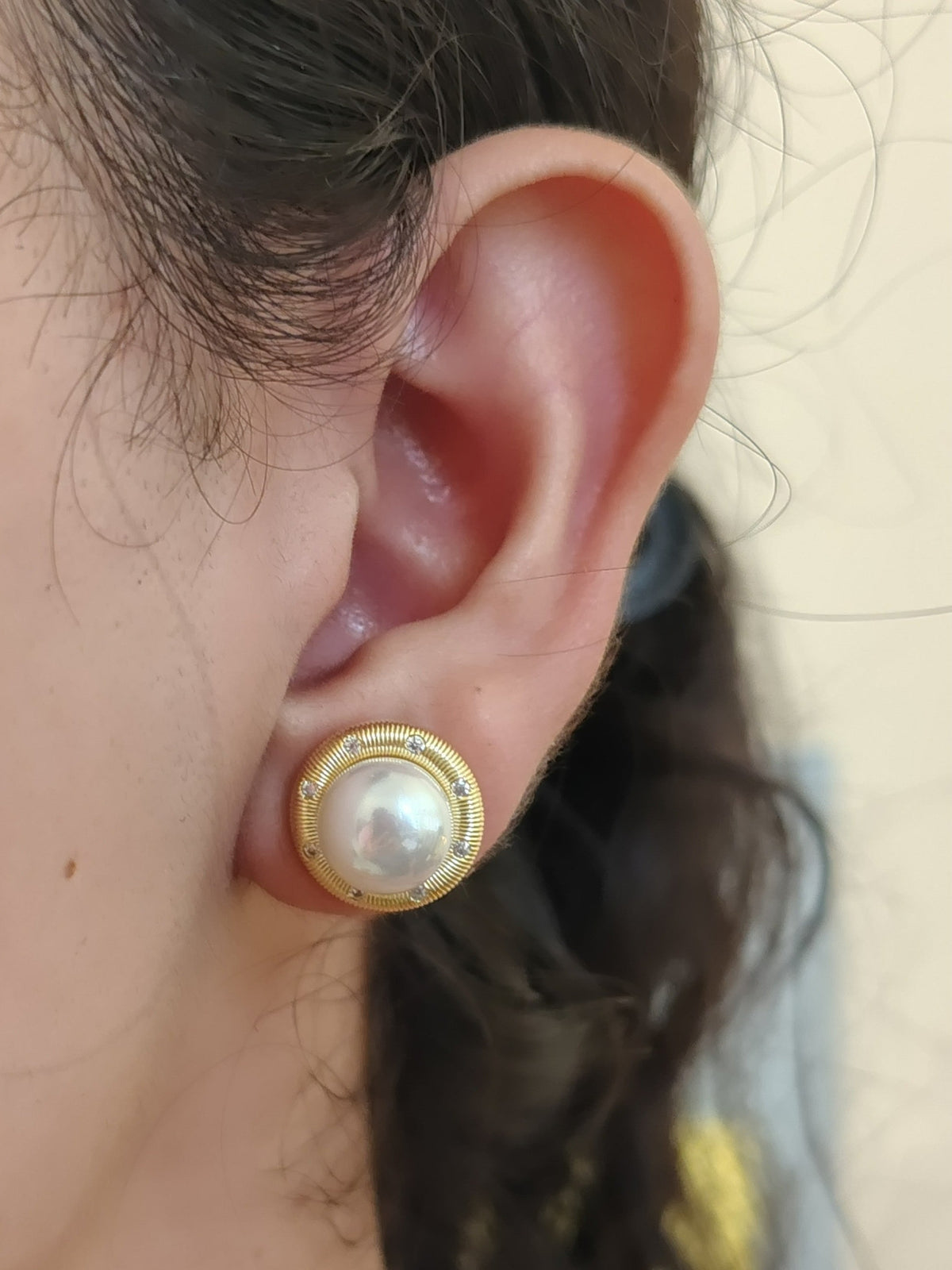Round Pearl Studs - view 2