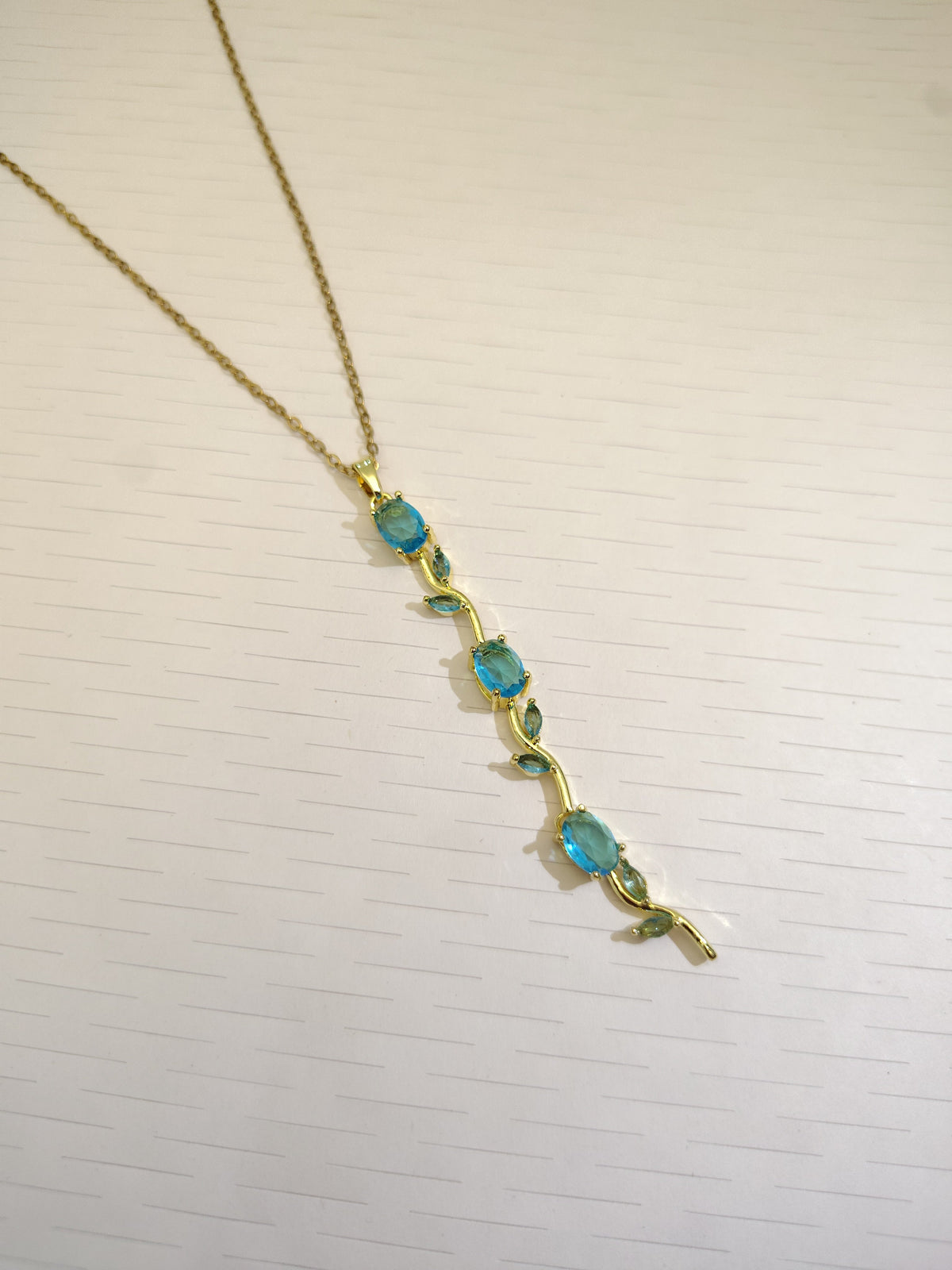 Ocean Blue Whimsical Tulip Necklace - view 2