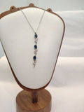 Midnight Blue Pink Whimsical Tulip Necklace