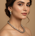 Grey Drop Shape Pearl Necklace