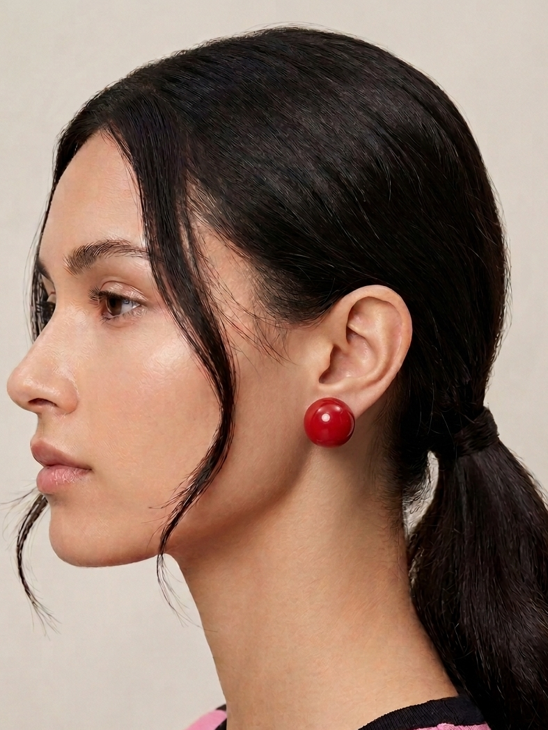 Red Pearl Earrings