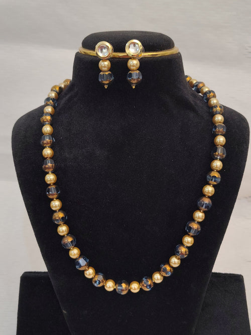 Beaded Necklace with Matching Earrings - view 2