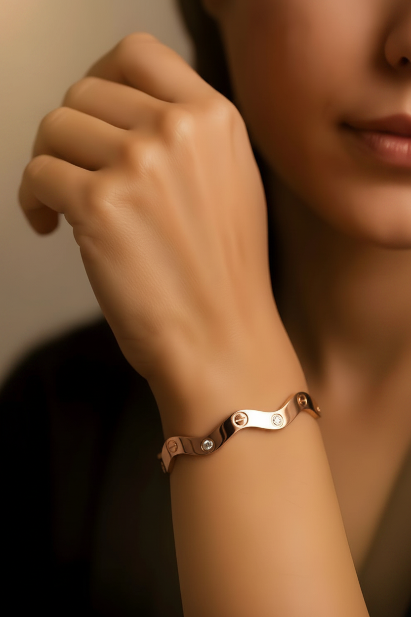 Wave Rose-Gold Bracelet