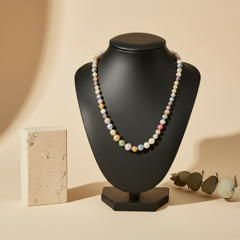 Elegant Multi Pearl Necklace - view 2