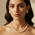 Classic White Pearl With Earrings