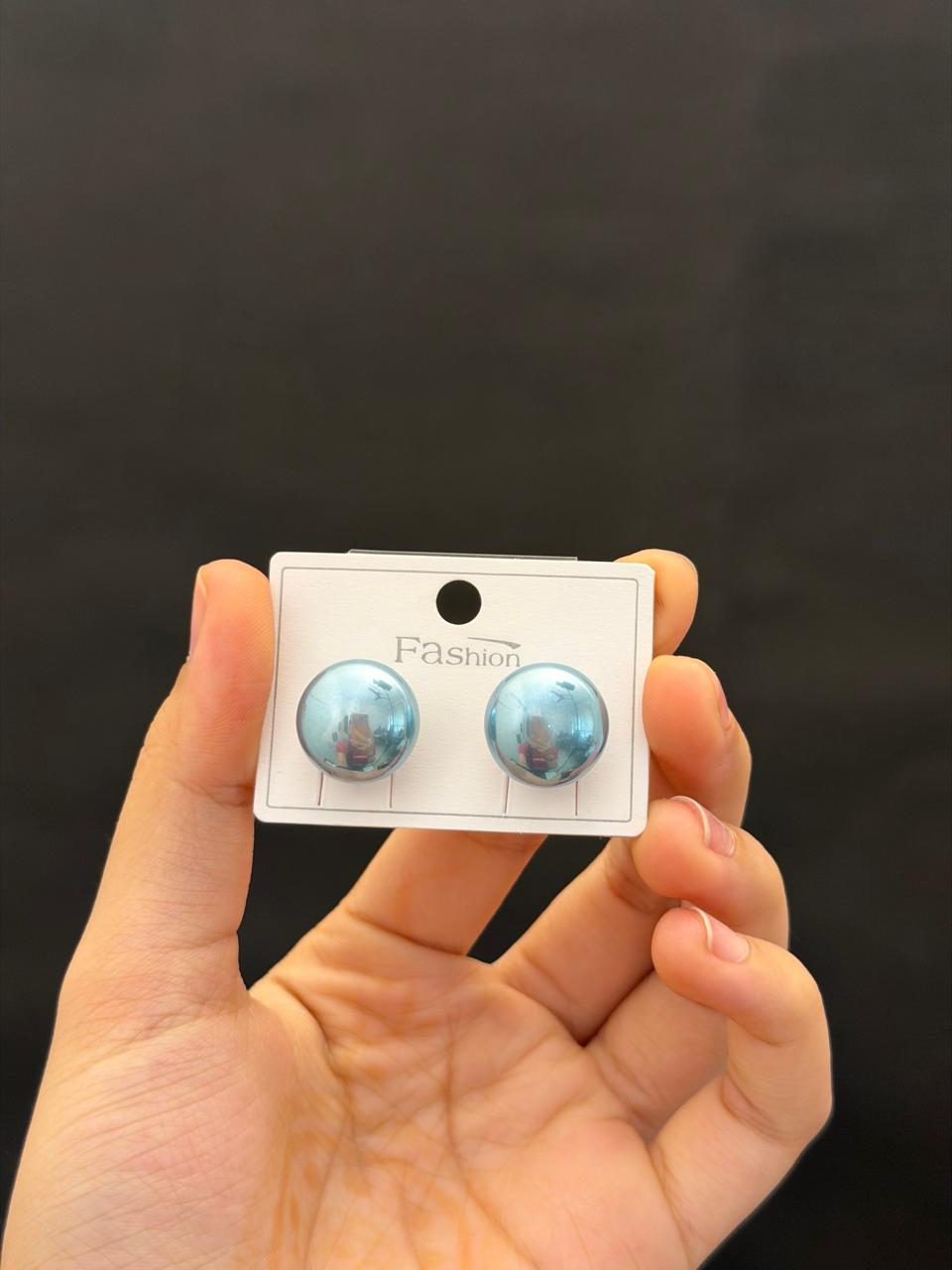 Sapphire Blue Pearl Earrings - view 2