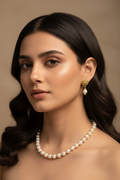 White Pearl Necklace With Earrings DB00140