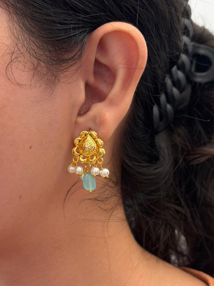 Royal Soft Turquoise Drop Earrings - view 2