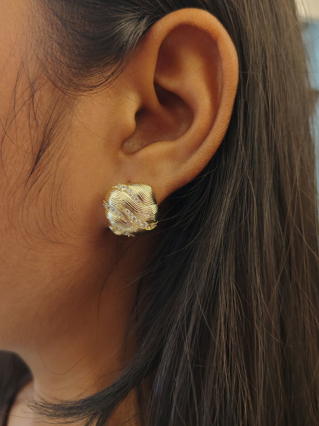 Celestial Wave Button Earrings - view 2