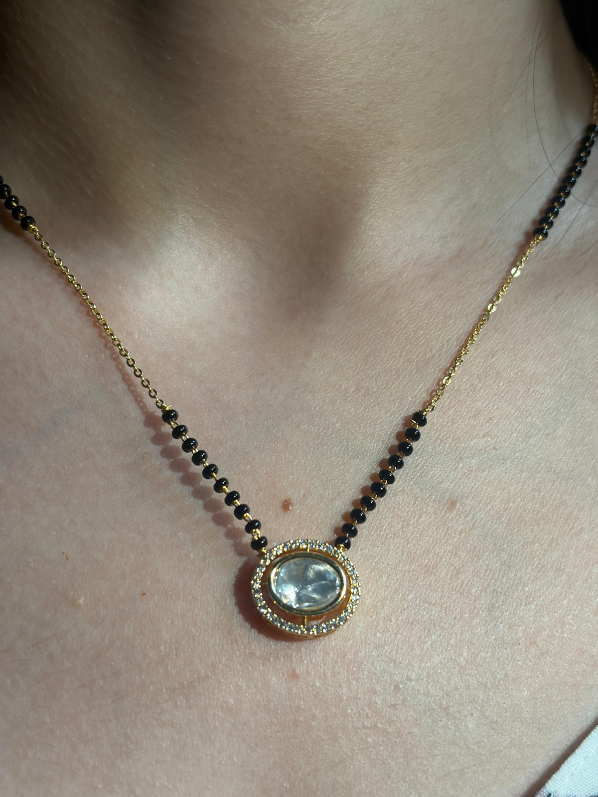 Oval Crystal Mangalsutra - view 2