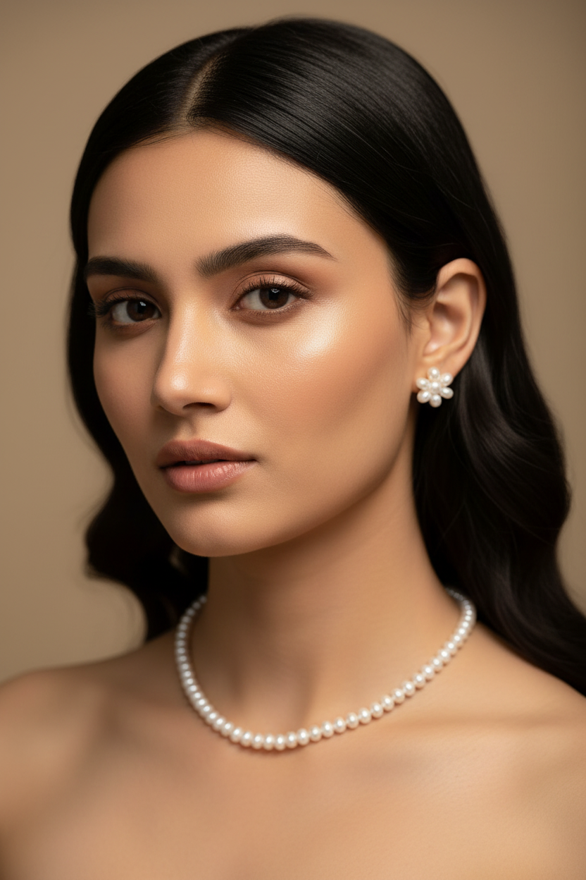 White Pearl With Matching Earrings DB00321